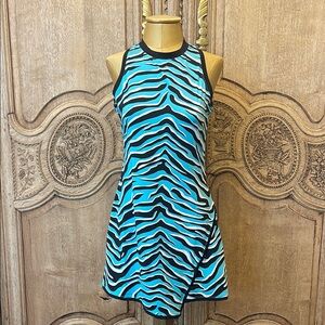 Tail NWOT Teal and Black Zebra Print Tennis Dress Size Small